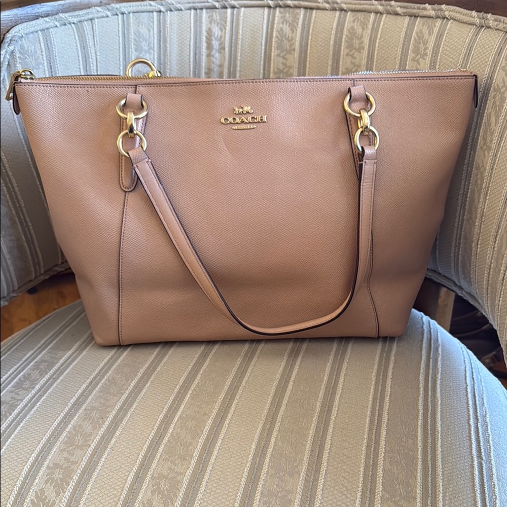 Coach Shimmer Pink Leather Tote Bag